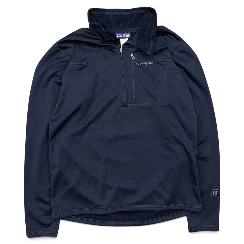Patagonia R1 Jacket Pullover Fleece Black Polartec Power Dry 1/4 Zip Shirt Men L